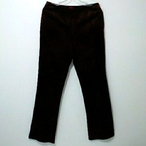 Danier brown leather suede boot cut pants
